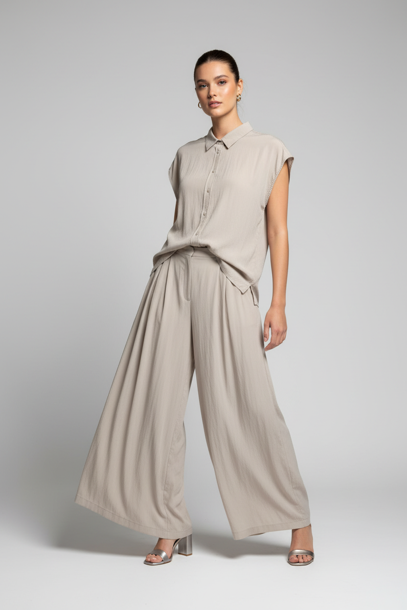 AI Generated Model Shot - Arya Shirt and Athena Palazzo Trousers